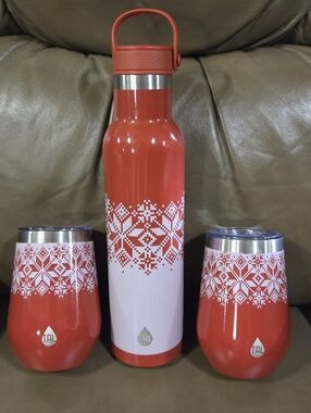 TAL Merlot Bottle & Wine Tumblers  Stainless Steel set